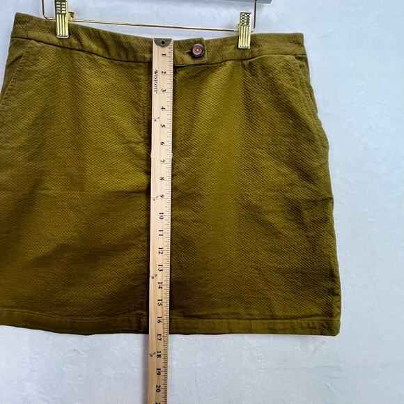 Vanessa Virginia Anthropologie Green Textured Mini Skirt with Pockets, Size 12 - Picture 4 of 11